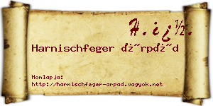 Harnischfeger Árpád névjegykártya